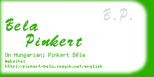 bela pinkert business card